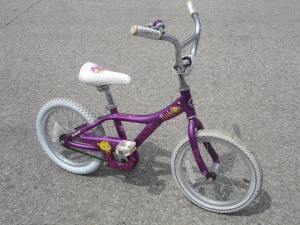 OUTGROWN LITTLE GIRL'S ALL ALUMINUM 16" GIANT PUDDIN BIKE!
