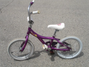 OUTGROWN LITTLE GIRL'S ALL ALUMINUM 16" GIANT PUDDIN BIKE!