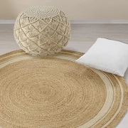 GRUHUM Handwoven Round Jute Cotton Area Rug 7ft | We Sell Stuff