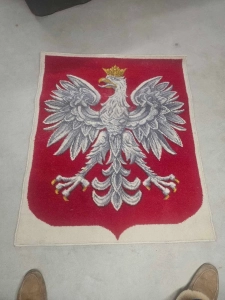 Antique Polish Eagle Rug 3' by 5' - 1966