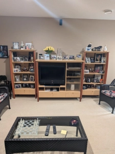 Matching Two Wood Shelves & Entertainment Centre