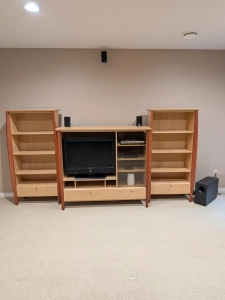 Matching Two Wood Shelves & Entertainment Centre