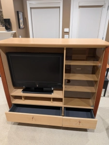 Matching Two Wood Shelves & Entertainment Centre