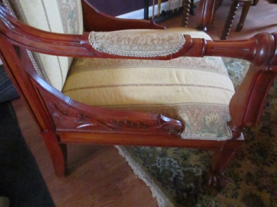 Fauteuil Louis XV en acajou