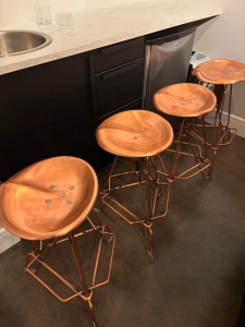 Yasu Sasamoto Barstools for Sale - Copper, Four (4)